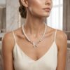 Asha Butterfly Near Round Pearl Necklace