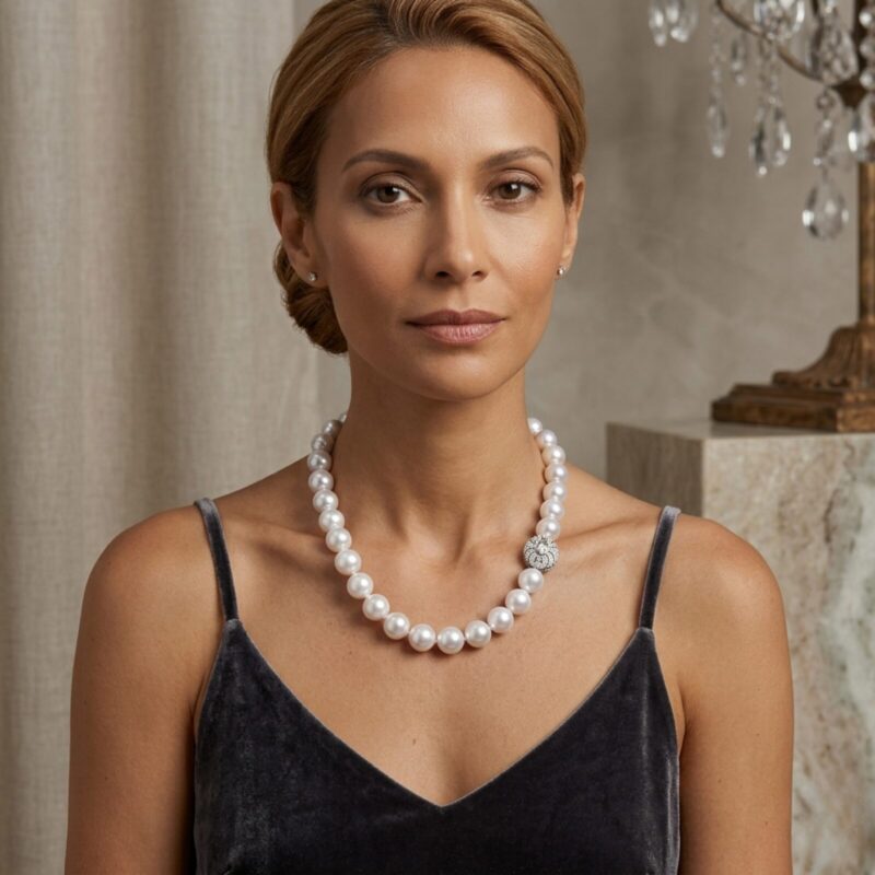 Anna Round Pearl Necklace / 10-12mm / 21 Inches