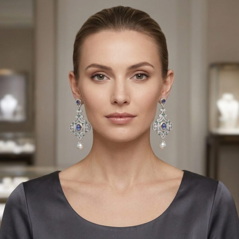 Tanzanite Emerald Earrings