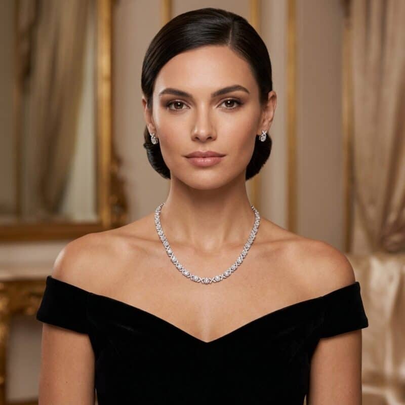 Diamond  Flower Necklace
