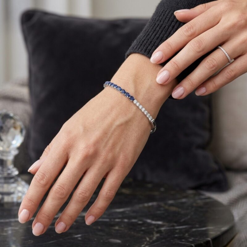 Blue & White Sapphire Sparkle Bracelet