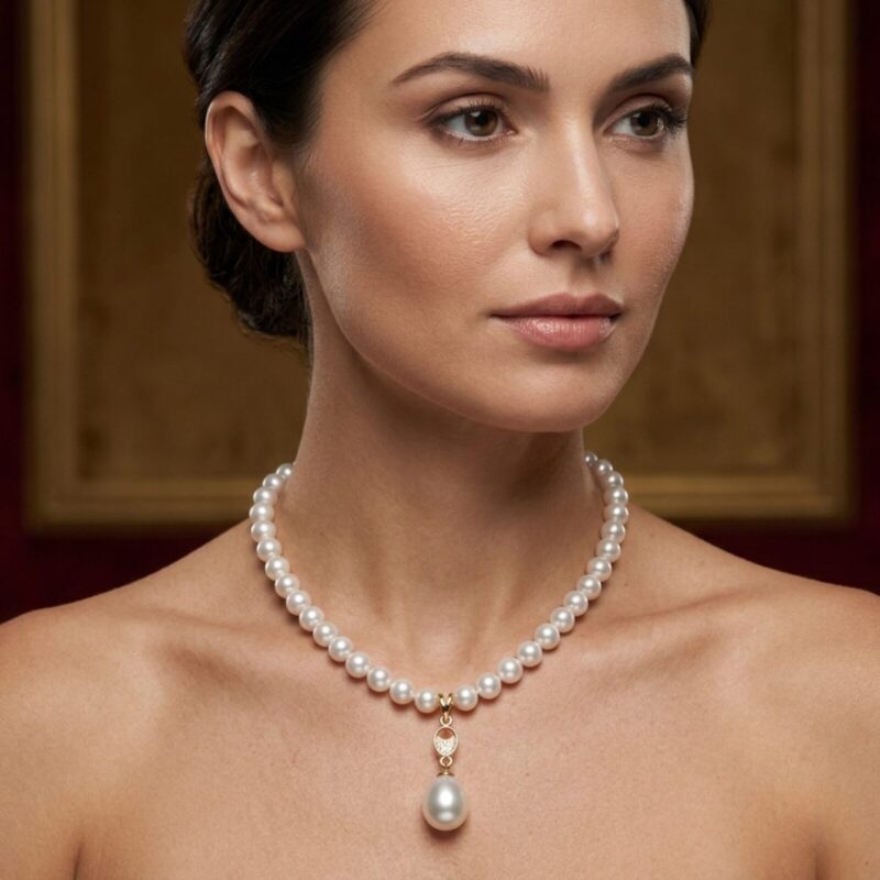 Emi Pearl & Diamond Pendant