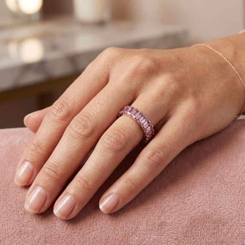 Pink Sapphire Sparkle Ring