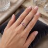 Pink Sapphire & Diamond Double Ring