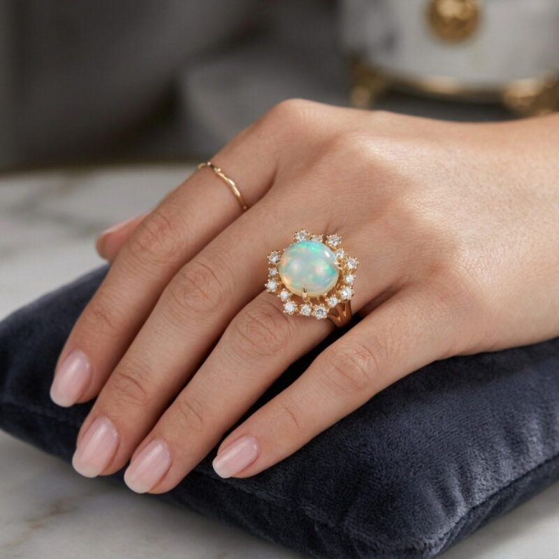 Opal Diamond Ring