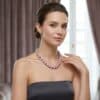 Anna Premium Edison Pearl Necklace/ Ruby/ 18 inches