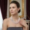 Kelly 3 Strands Oval Pearl Necklace