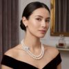 Blooming Orchid Edison Pearl Necklace/ Double Strand