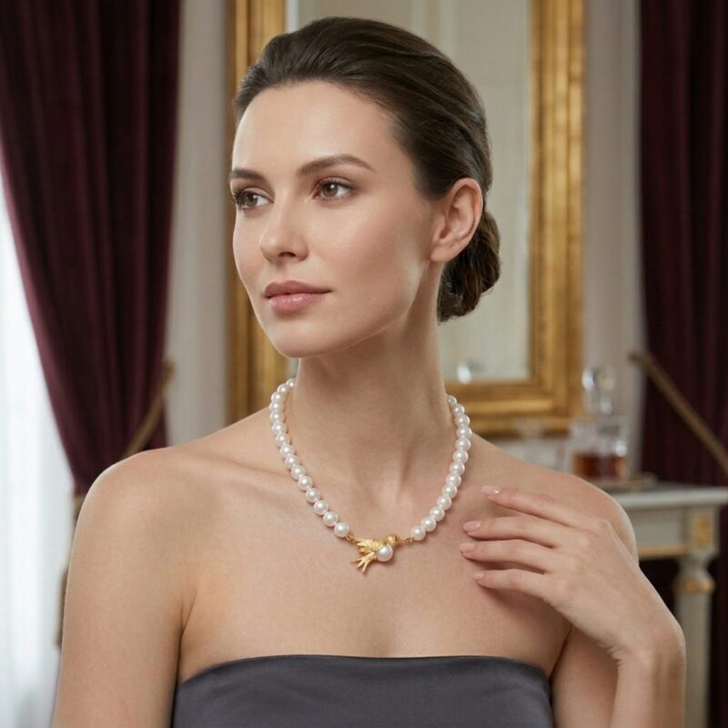 18K Flying Bird Pearl Necklace