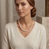 Sun Paperclip Pearl Necklace