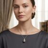Superstar Diamond Necklace with Japanese Silver Grey Akoya Pearl