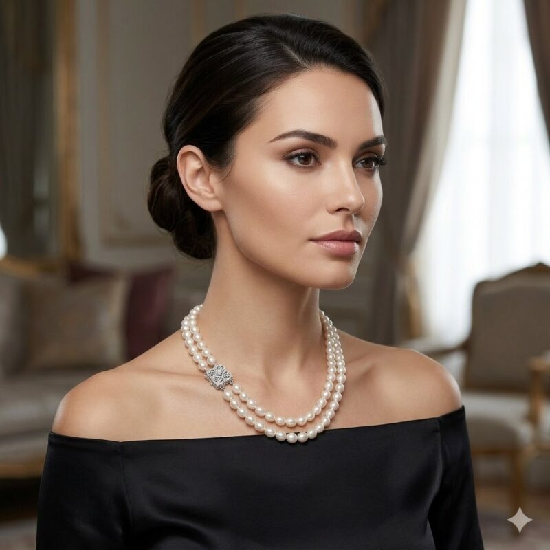 Double Oval Strands with Square Clasp