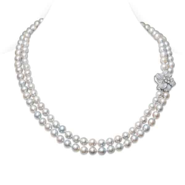Jenna Silver Grey Akoya Necklace & Earring Set