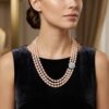 10.jpg Cher 3 Strands Pearl Necklace/ Oval Peach