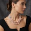 8-1.jpg Valeria 3 Strands Oval Pearl Necklace/ Champagne Lavender