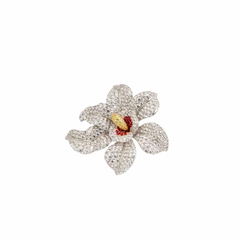 (Part) Exquisite Pave Orchid Silver Element
