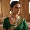 Yanki-16-1-13.jpg Noor Green Long Pearl Necklace + Earring Polki Set A