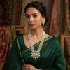 Yanki-16-1-14.jpg Noor Green Long Pearl Necklace + Earring Polki Set C