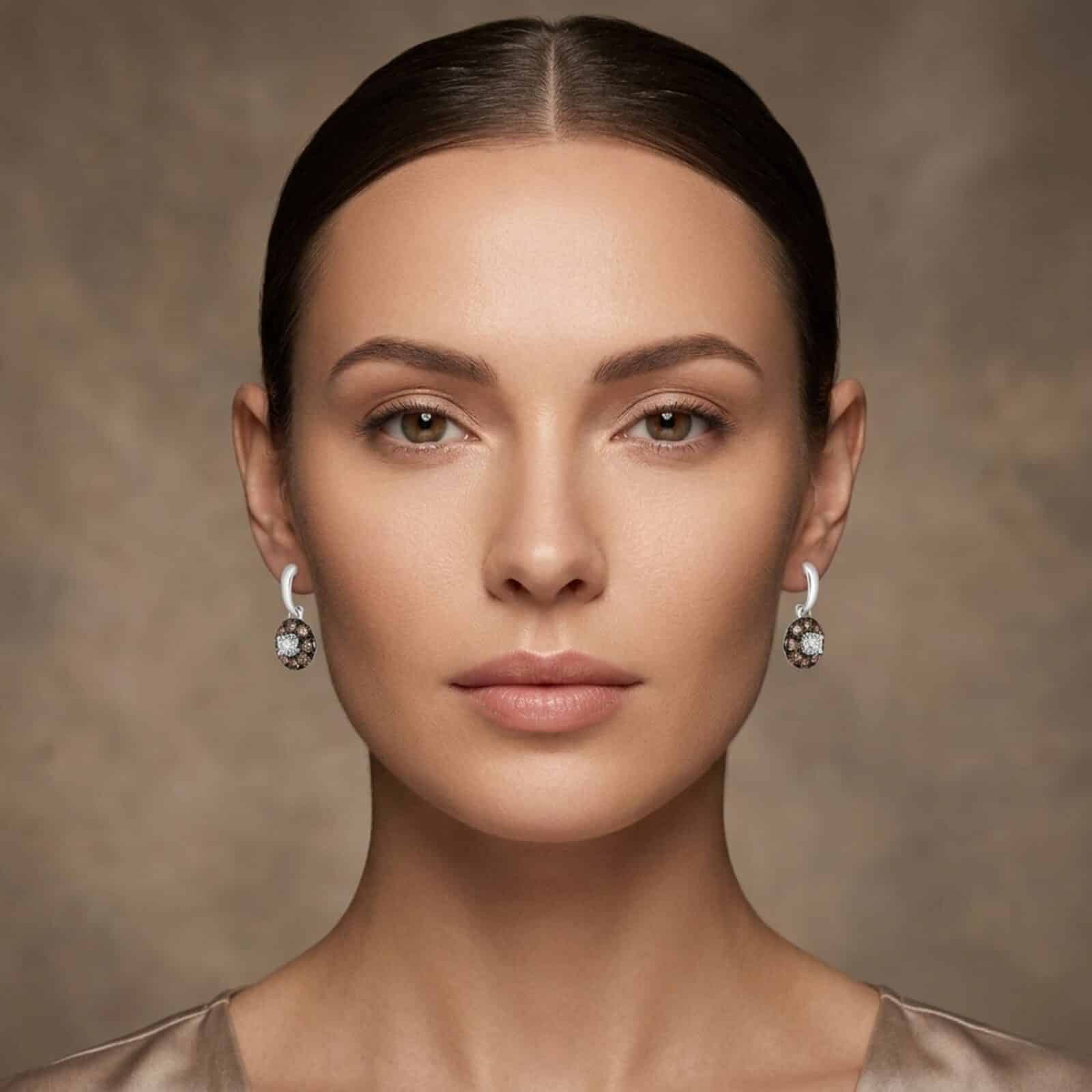 B/W Diamond Dangler Earrings