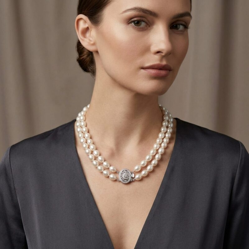 Clara Double Oval Pearl Necklace