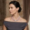 Joyce 3 Strands Lavender Round Pearl Necklace