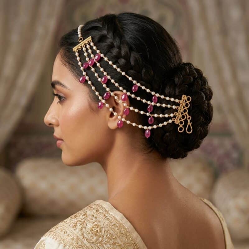Amira Gold And Pearl Hair Chain