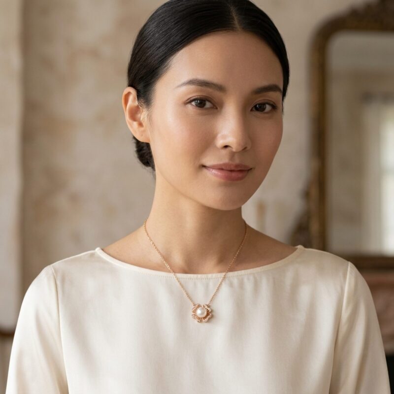 Yanki-16-29.jpg Irridescent Floral Pearl Necklace
