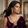Yanki-16-3-11.jpg Noor Red Long Pearl Necklace + Earring Polki Set B