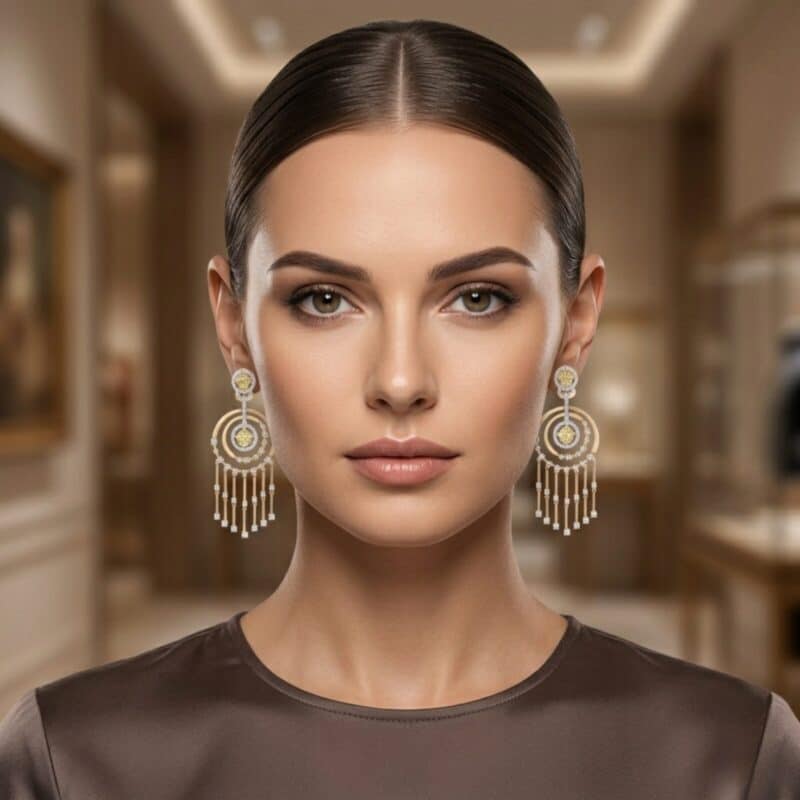 Yanki-16-3-15.jpg Yellow Diamond Circle Earrings