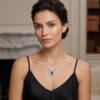 La Belle Tanzanite Diamond Halo Necklace