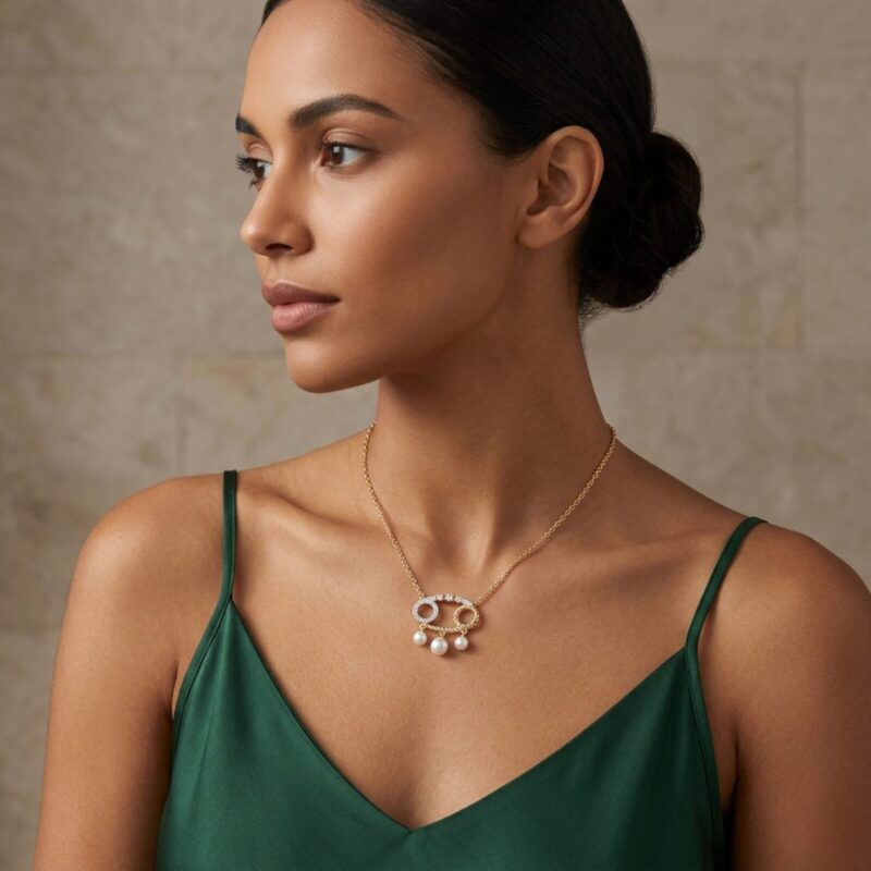 Yanki-16-4-3.jpg Cancer with Pearl Zodiac Necklace