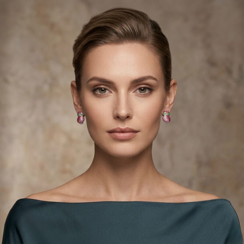 The Seeker Owl Earring (Ruby & Pink Sapphire)