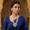 Yanki-16-5-6.jpg Noor Blue Pearl Long Necklace + Earring Polki Set A