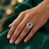 Yanki-16-6-10.jpg Emerald Diamond Double Row Ring