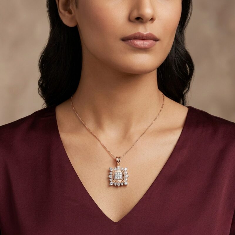 Luminous Diamond Square Pendant