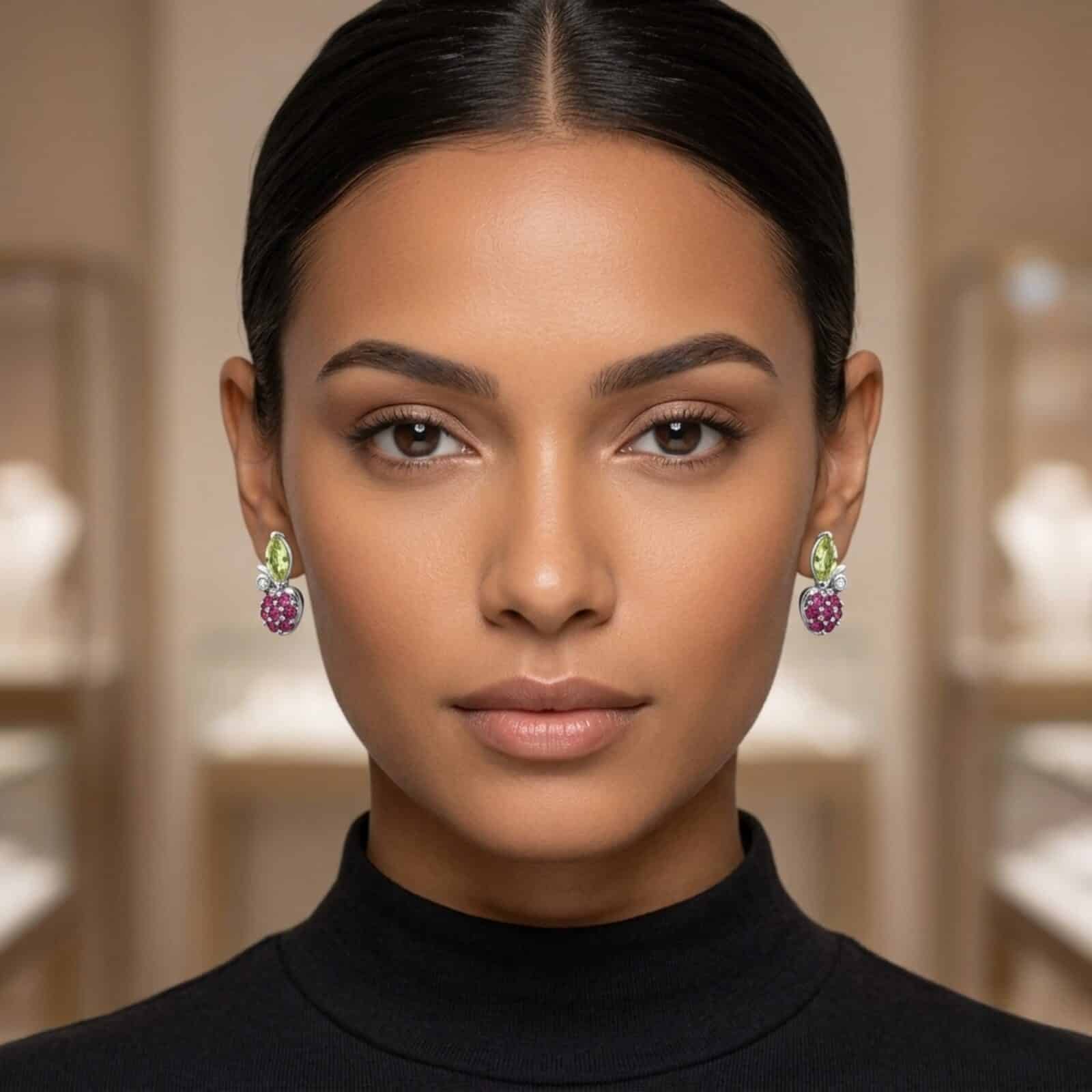 Ruby Apple Ear Studs