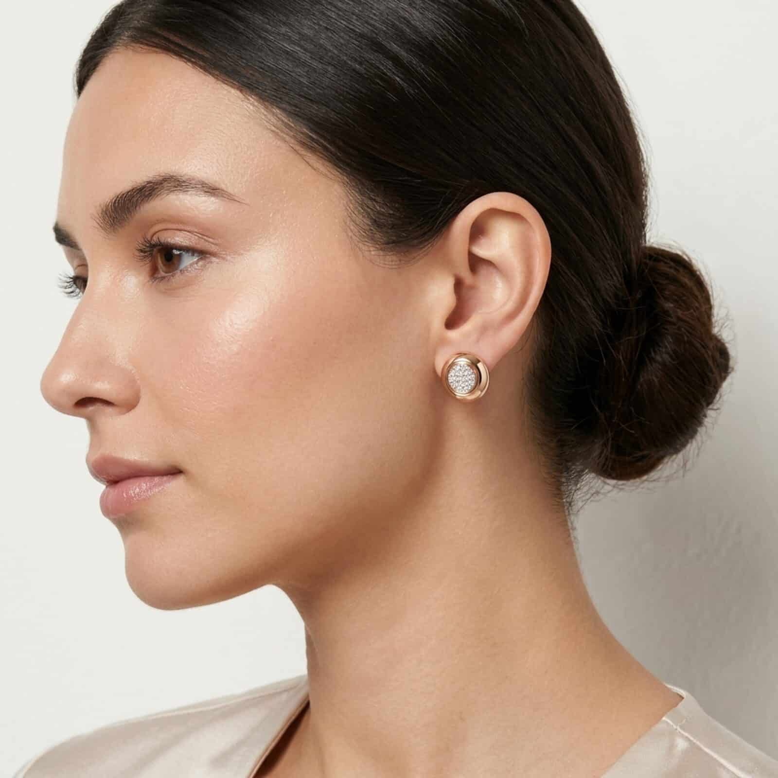 Round Cluster Diamonds Single Stud