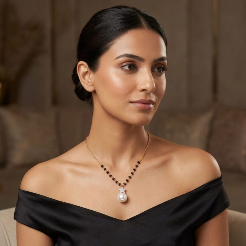 Superstars Diamond Mangalsutra with Pearl Drop/ Regular