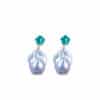 Turquoise Flower Baroque Pearl drop Earrings