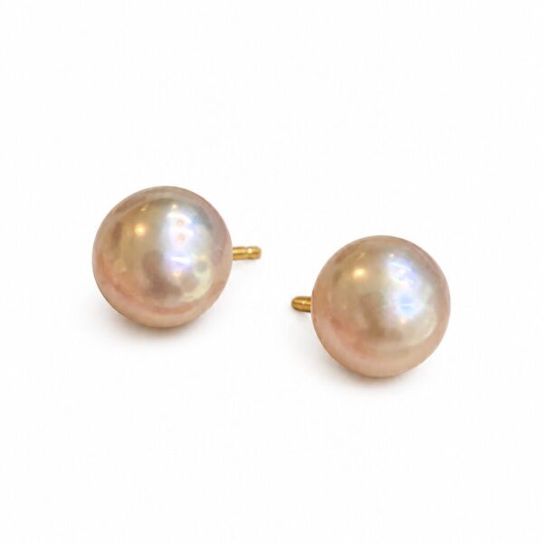 Rare Overtone Lavender Freshwater Pearl Studs/8-8.5mm